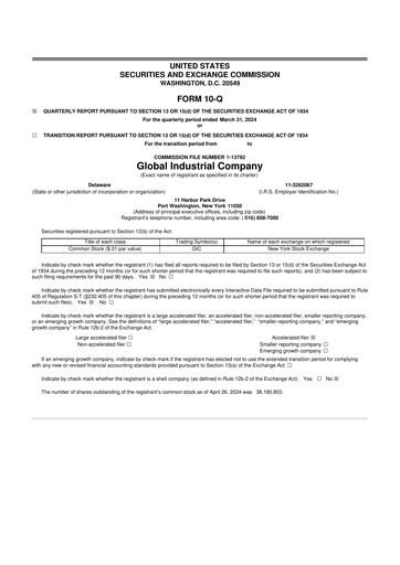Thumbnail Global Industrial Company 10-Q Quarterly Report FY2024 