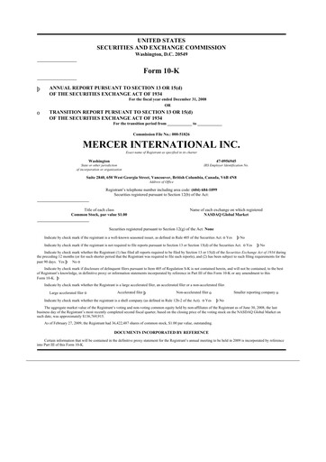 Thumbnail Mercer International 10-K Annual Report 