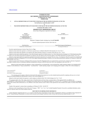 Thumbnail Service Properties Trust 10-K Annual Report 2017