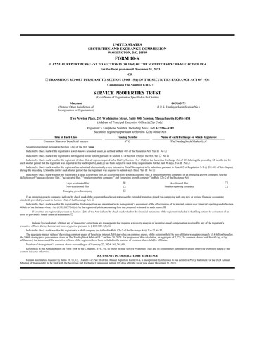 Thumbnail Service Properties Trust 10-K Annual Report 2023