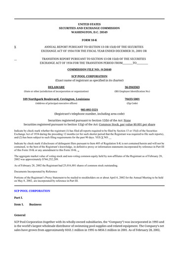 Thumbnail POOLCORP 10-K Annual Report 