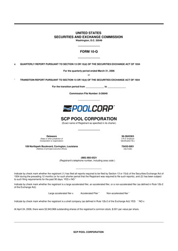 Thumbnail POOLCORP 10-Q Quarterly Report FY 