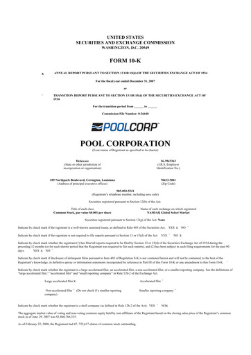 Thumbnail POOLCORP 10-K Annual Report 