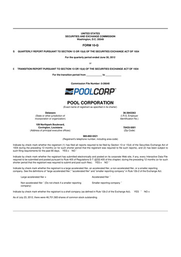 Thumbnail POOLCORP 10-Q Quarterly Report FY2012 