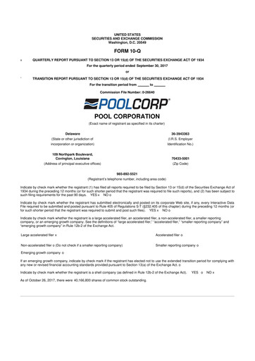 Thumbnail POOLCORP 10-Q Quarterly Report FY2017 