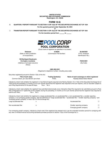 Thumbnail POOLCORP 10-Q Quarterly Report FY2024 