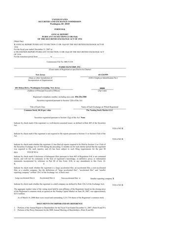 Thumbnail Parke Bancorp 10-K Annual Report 