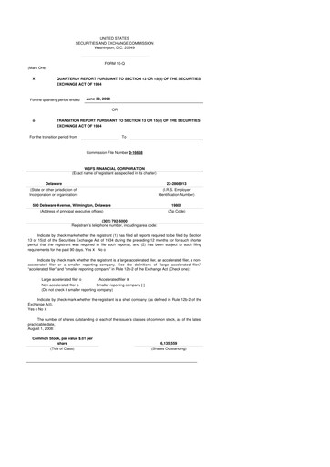 Miniature WSFS Financial 10-Q Rapport trimestriel  
