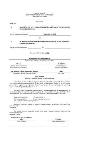 Miniature WSFS Financial 10-Q Rapport trimestriel  