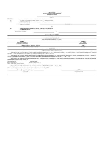 Miniature WSFS Financial 10-Q Rapport trimestriel  