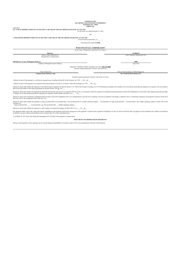 Thumbnail WSFS Financial 10-K Annual Report 