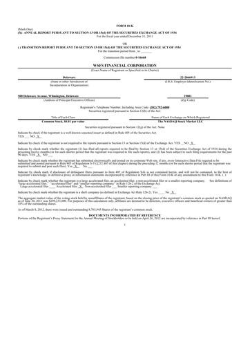 Thumbnail WSFS Financial 10-K Annual Report 2011