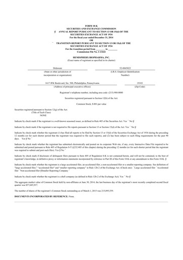 Thumbnail AIM ImmunoTech
 10-K Annual Report 2014