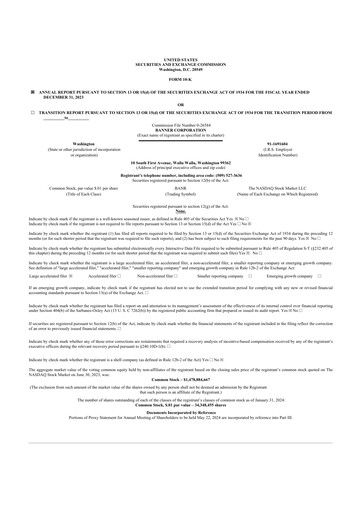 Thumbnail Banner Bank
 10-K Annual Report 2023