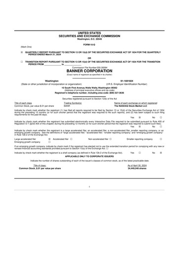 Thumbnail Banner Bank
 10-Q Quarterly Report FY2024 