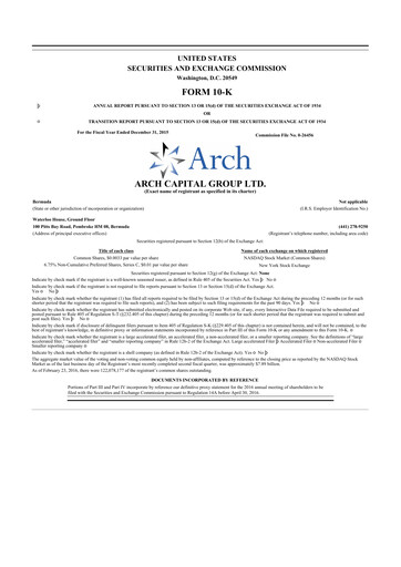 Thumbnail Arch Capital 10-K Annual Report 2015