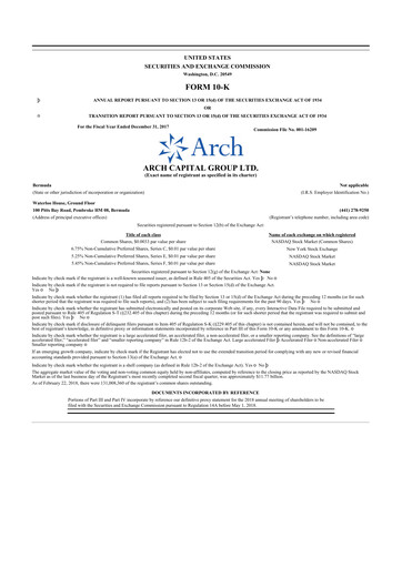 Thumbnail Arch Capital 10-K Annual Report 2017