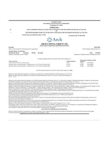 Thumbnail Arch Capital 10-K Annual Report 2023