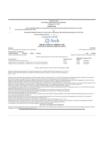 Thumbnail Arch Capital 10-K Annual Report 2024