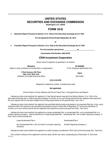 Thumbnail CION Investment Corporation 10-Q Quarterly Report FY 