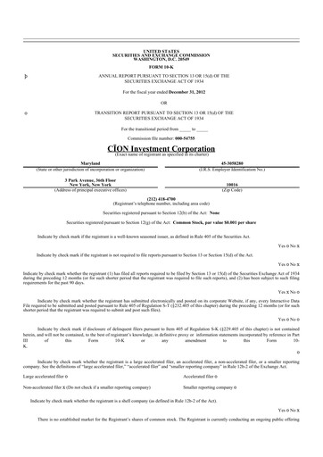 Thumbnail CION Investment Corporation 10-K Annual Report 