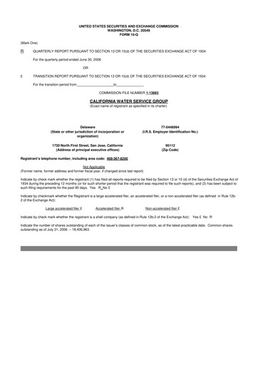 Vorschaubild California Water Service Group 10-Q Quartalsbericht  