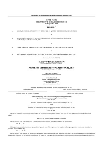 Vorschaubild ASE Group
 20-F Jahresbericht 