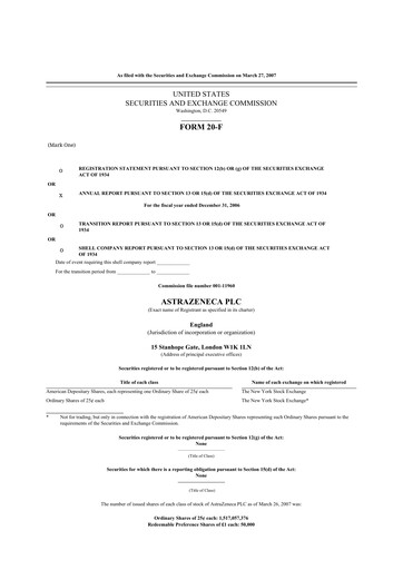 Thumbnail AstraZeneca 20-F Annual Report 