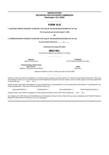 Thumbnail MSCI 10-Q Quarterly Report FY 