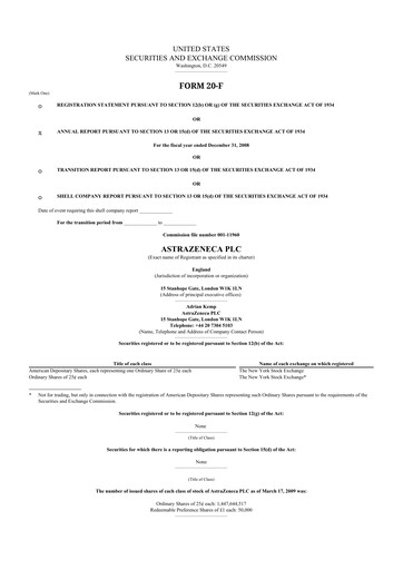 Thumbnail AstraZeneca 20-F Annual Report 