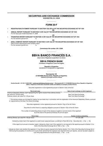 Thumbnail BBVA Argentina 20-F Annual Report 