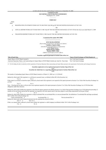 Thumbnail ICICI Bank 20-F Annual Report 