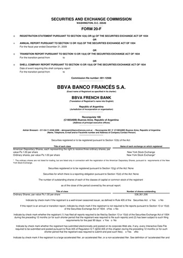 Thumbnail BBVA Argentina 20-F Annual Report 