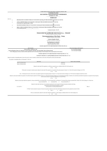 Thumbnail Telefonica Brasil 20-F Annual Report 