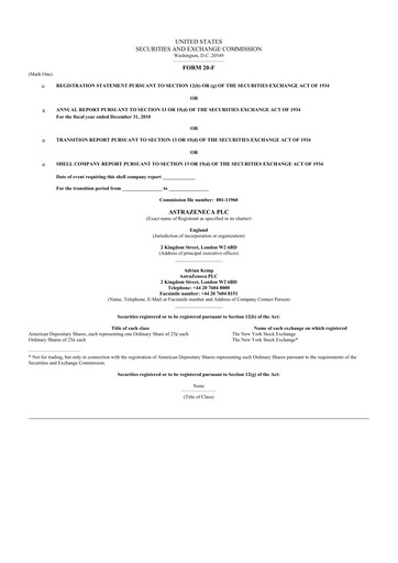 Thumbnail AstraZeneca 20-F Annual Report 