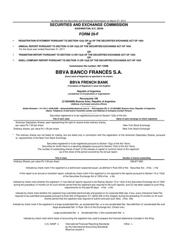 Thumbnail BBVA Argentina 20-F Annual Report 