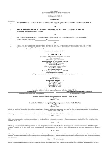 Thumbnail Affimed
 20-F Annual Report 