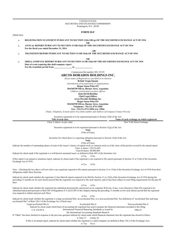 Thumbnail Arcos Dorados Holdings
 20-F Annual Report 2014