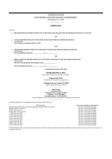 Thumbnail AstraZeneca 20-F Annual Report 
