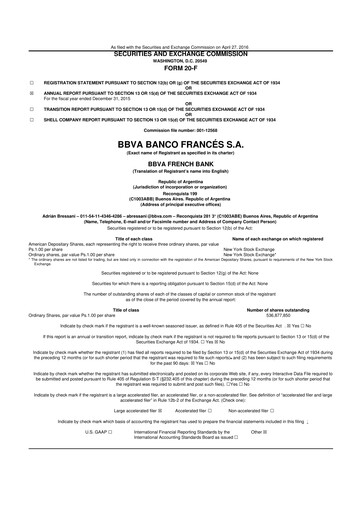 Thumbnail BBVA Argentina 20-F Annual Report 