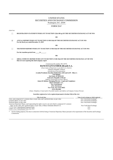 Thumbnail Banco Santander Brasil 20-F Annual Report 