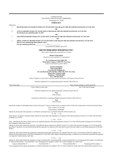 Thumbnail Arcos Dorados Holdings
 20-F Annual Report 2017