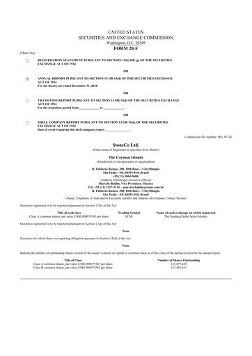 Thumbnail StoneCo 20-F Annual Report 