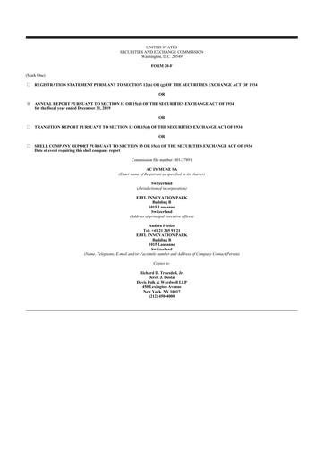 Thumbnail AC Immune 20-F Annual Report 2019