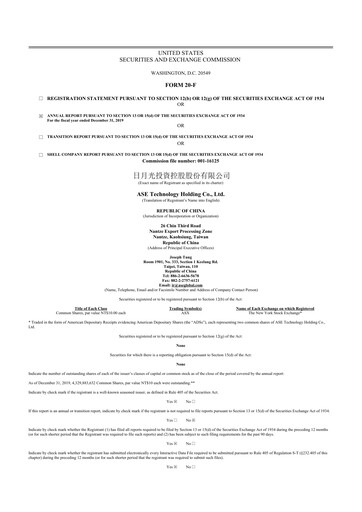 Vorschaubild ASE Group
 20-F Jahresbericht 2019