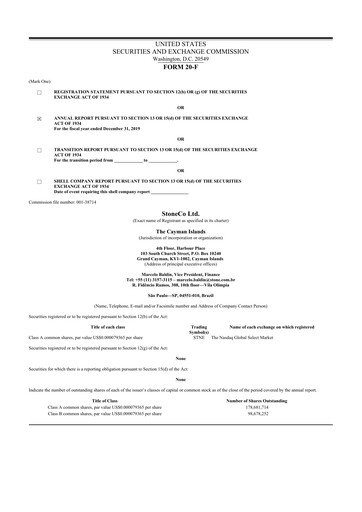 Thumbnail StoneCo 20-F Annual Report 2019