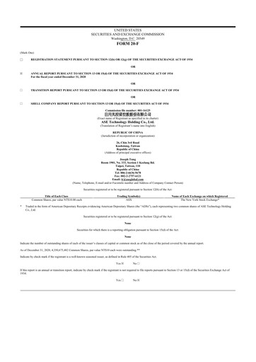 Vorschaubild ASE Group
 20-F Jahresbericht 2020