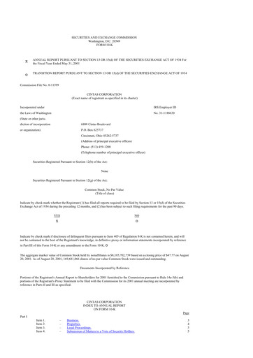 Thumbnail Cintas 10-K Annual Report 