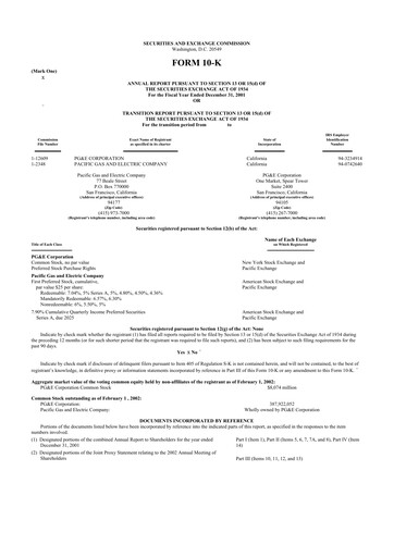 Thumbnail PG&E Corporation 10-K Annual Report 