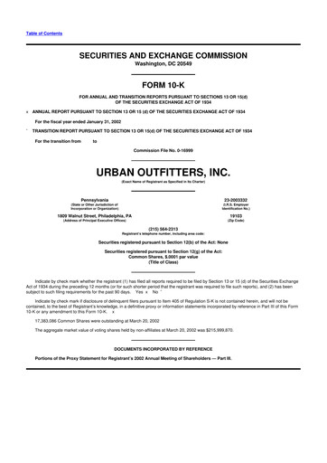Thumbnail Urban Outfitters
 10-K Annual Report 2002